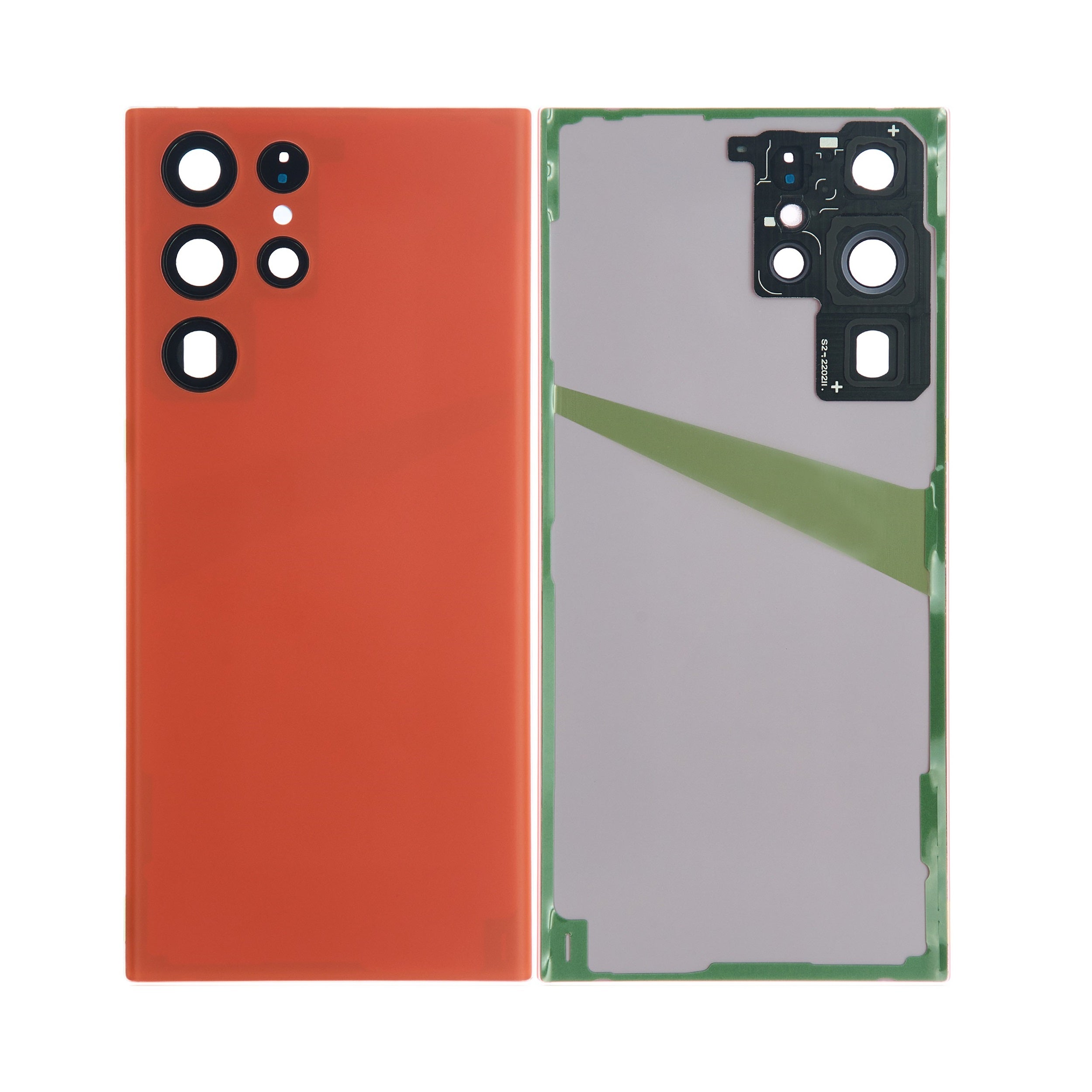 Back Glass Panel with Camera Lens for Samsung Galaxy S22 Ultra Red - EGFix