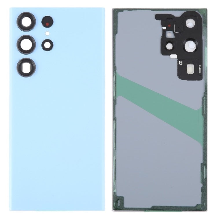 Back Glass Panel with Camera Lens for Samsung Galaxy S23 Ultra Blue - EGFix