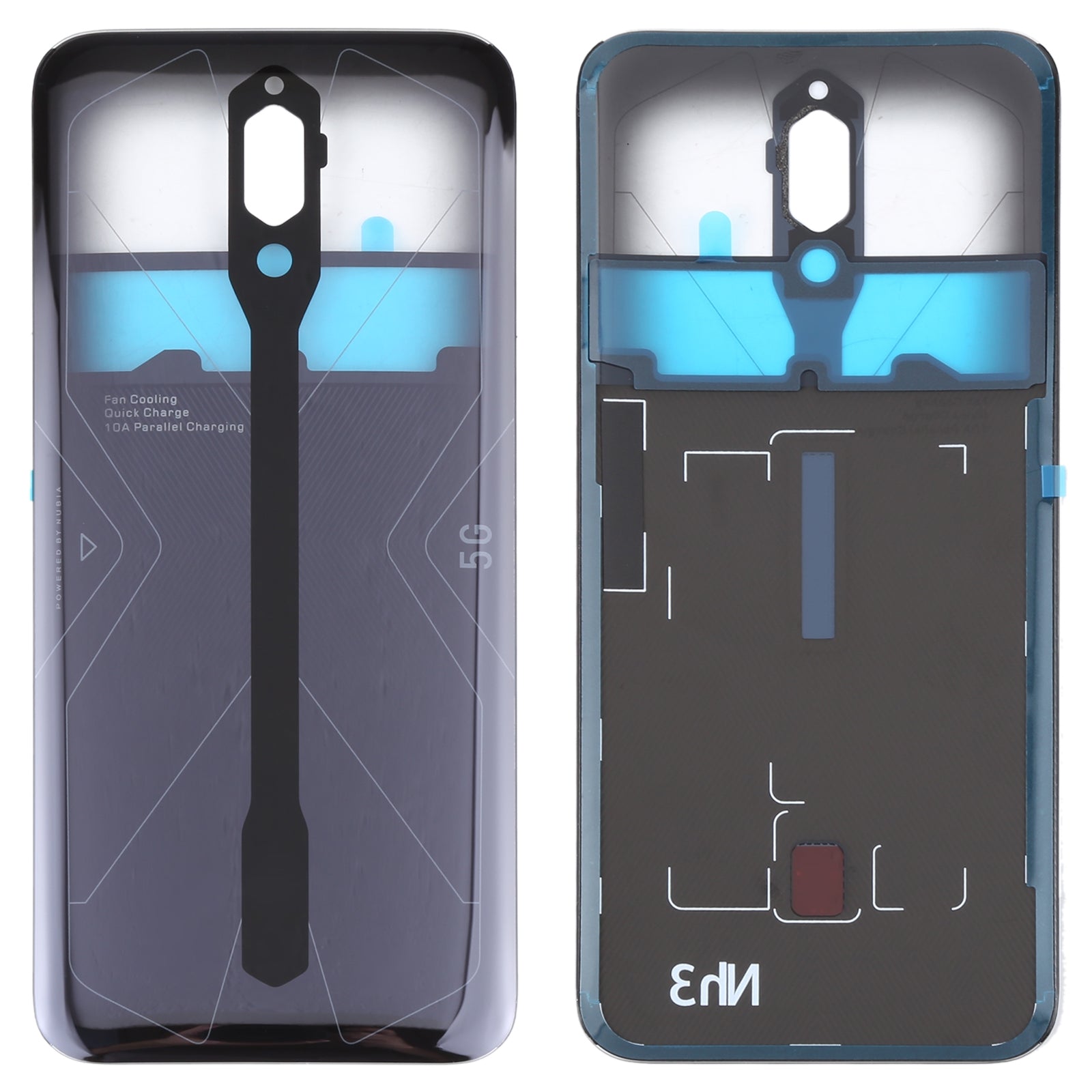 Back Panel for ZTE Nubia Red Magic 5G Transparent Black - EGFix