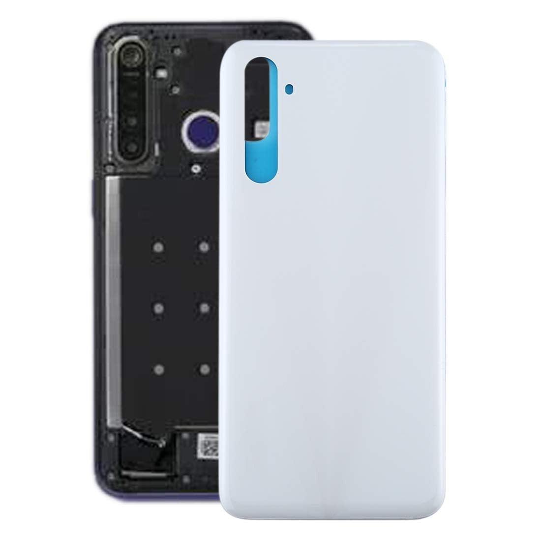 Back Panel Housing Body for Realme 6 White Back Glass Panel and Chrome Bezel Frame - EGFix