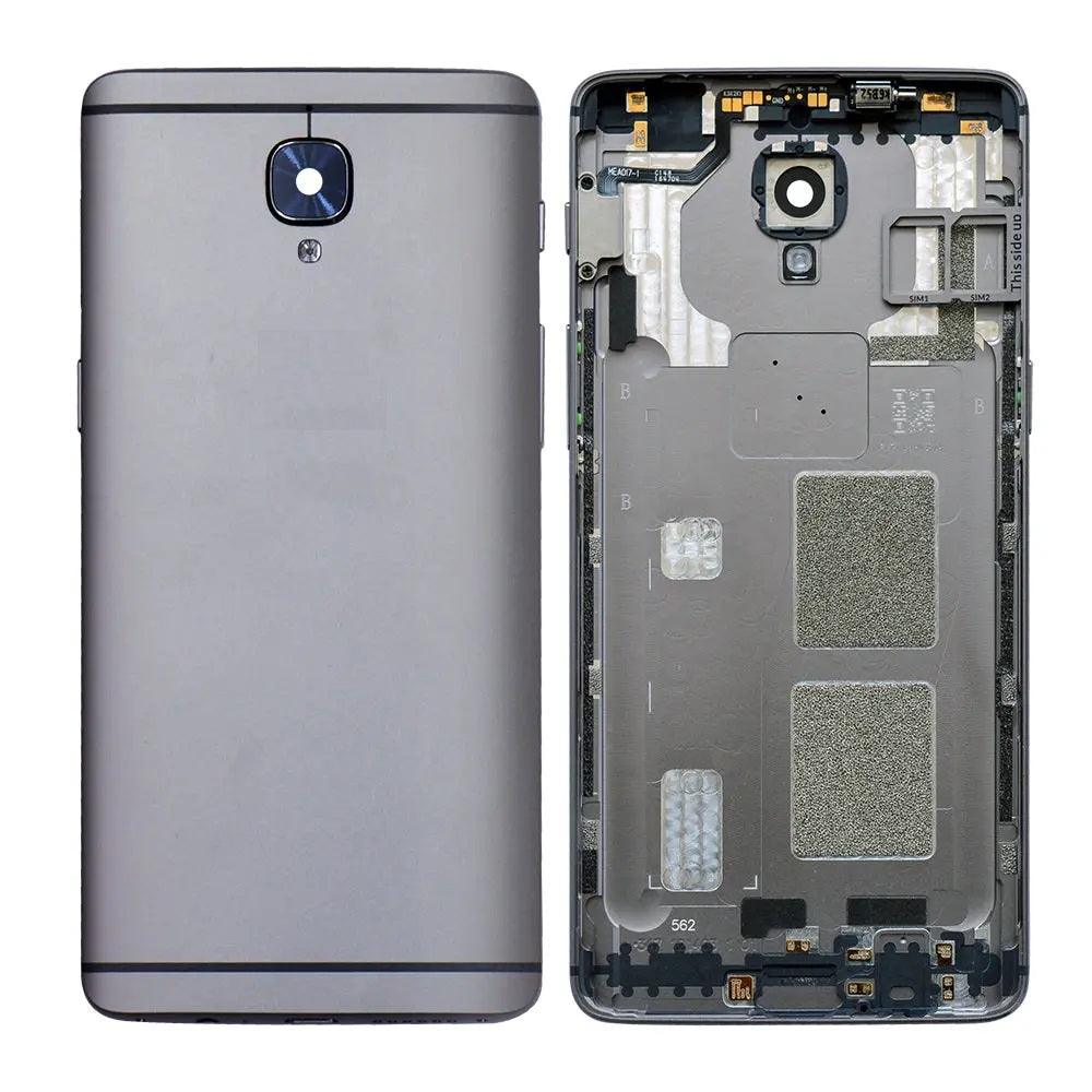 Battery Back Door Panel Housing Body for Oneplus 3 with Power Volume , Audio Control Buttons and Sim Card tray Graphite Grey - EGFix