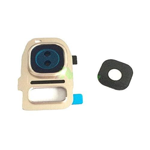 Camera Lens Glass for Samsung Galaxy S7 Edge Gold with Frame - EGFix