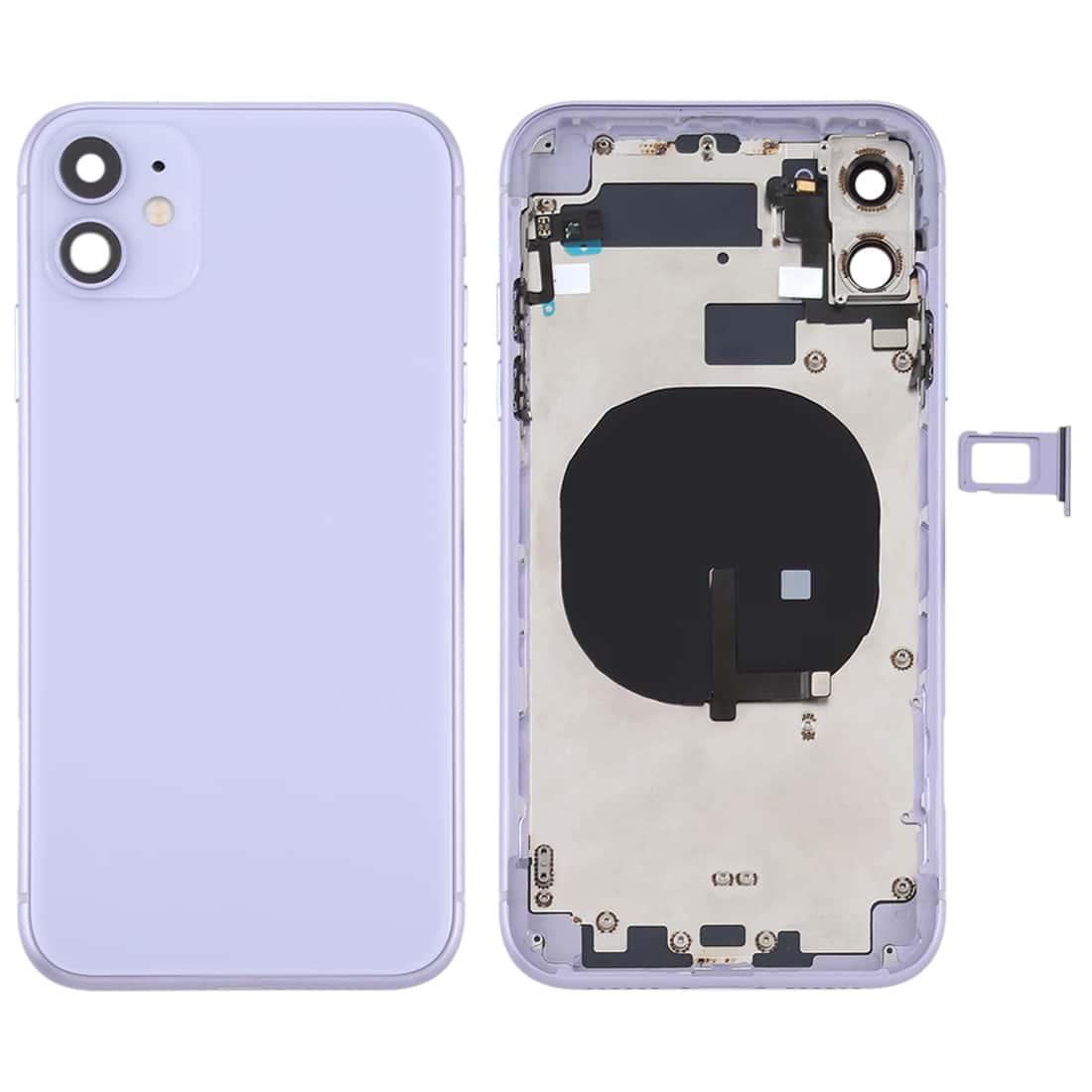 Complete Housing Body for iPhone 11 Purple with Side Keys Sim Tray and Camera Lens - EGFix