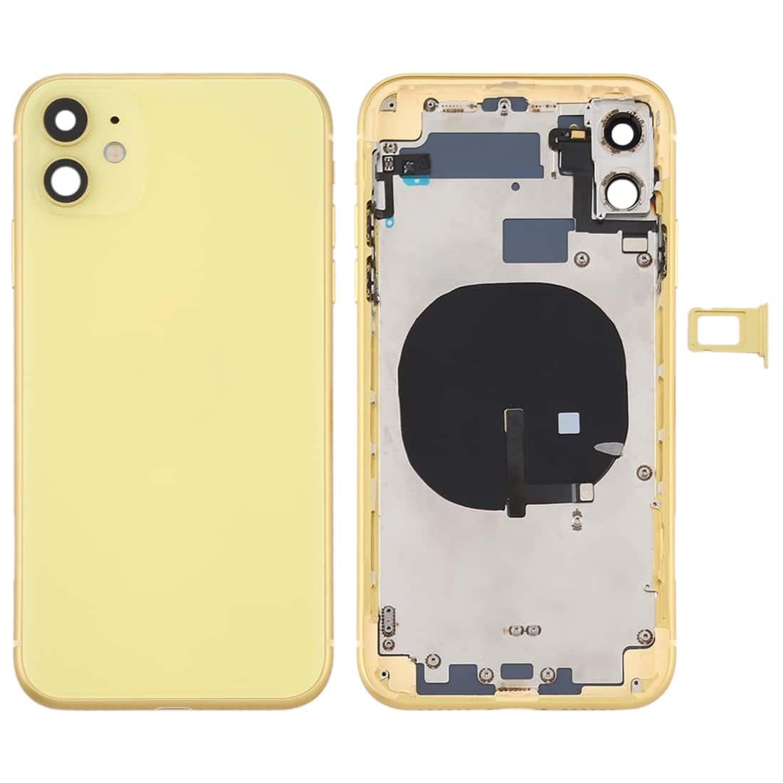 Complete Housing Body for iPhone 11 Yellow with Side Keys Sim Tray and Camera Lens - EGFix