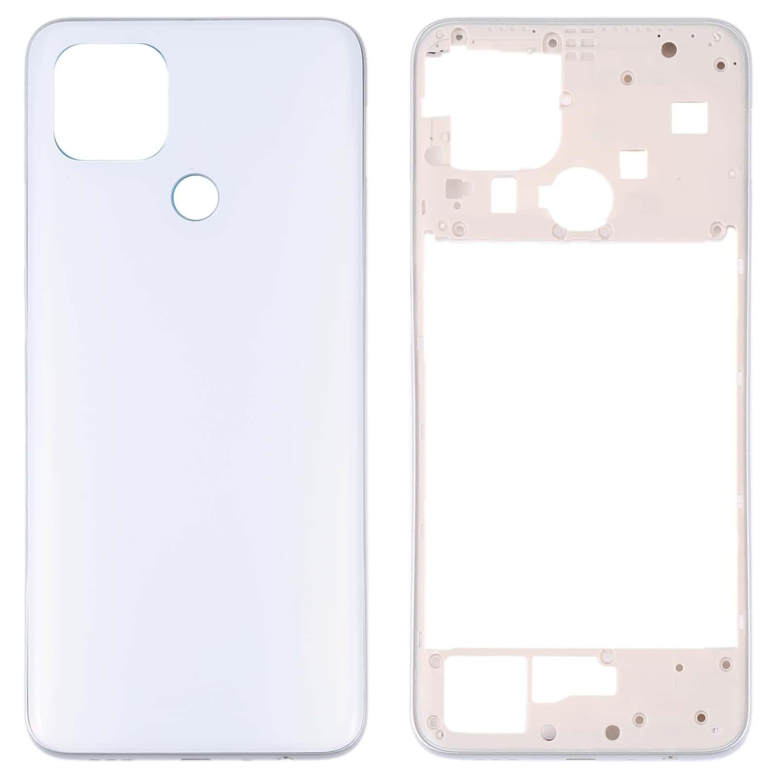 Complete Housing Body for Oppo A15S White with Side Keys and Camera Lens Module - EGFix