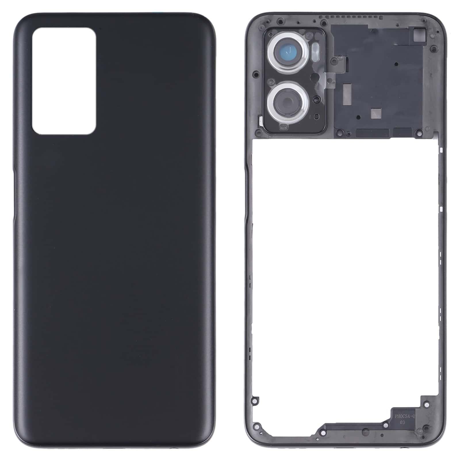 Complete Housing Body for Oppo A76 Black with Side Keys and Camera Lens Module - EGFix