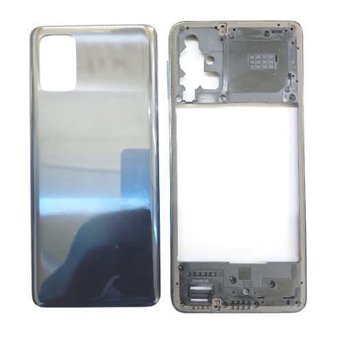 Housing Body for Samsung Galaxy M31S Mirage Black Back Panel and Chrome Bezel - EGFix