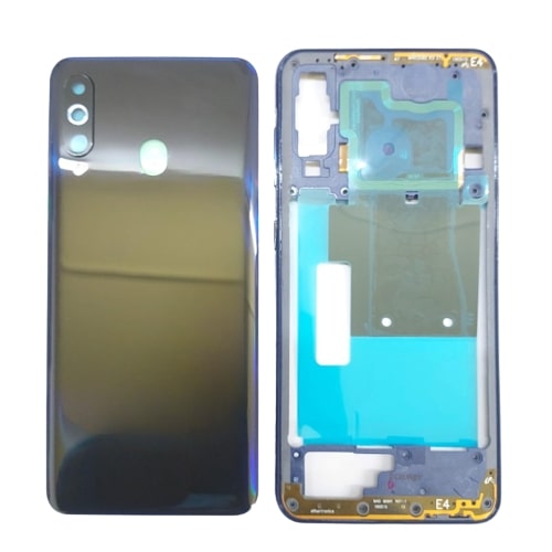 Housing Body for Samsung Galaxy M40 Blue Back Panel and Chrome Bezel - EGFix