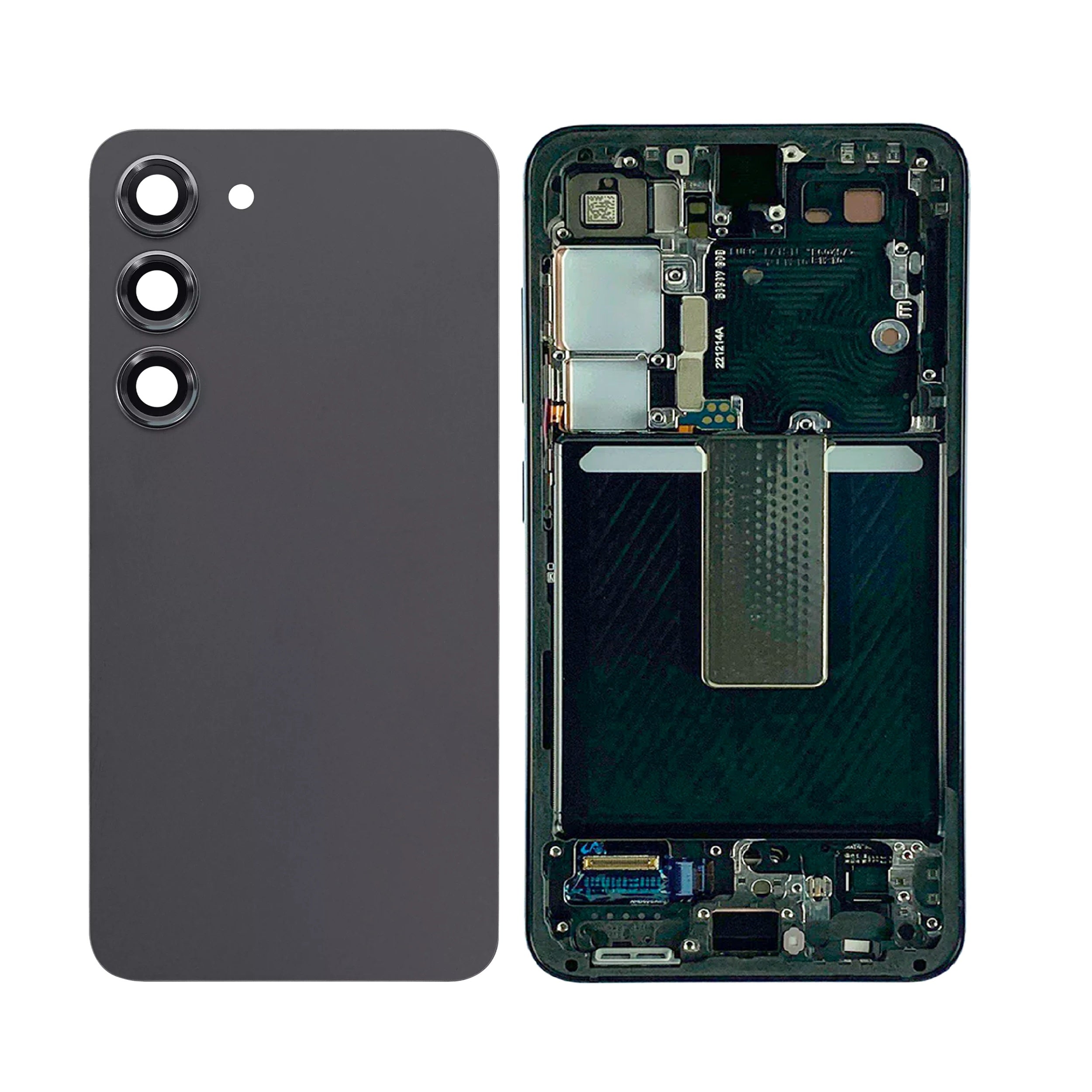 Housing Body for Samsung Galaxy S23 Black Back Glass Panel LCD Frame - EGFix