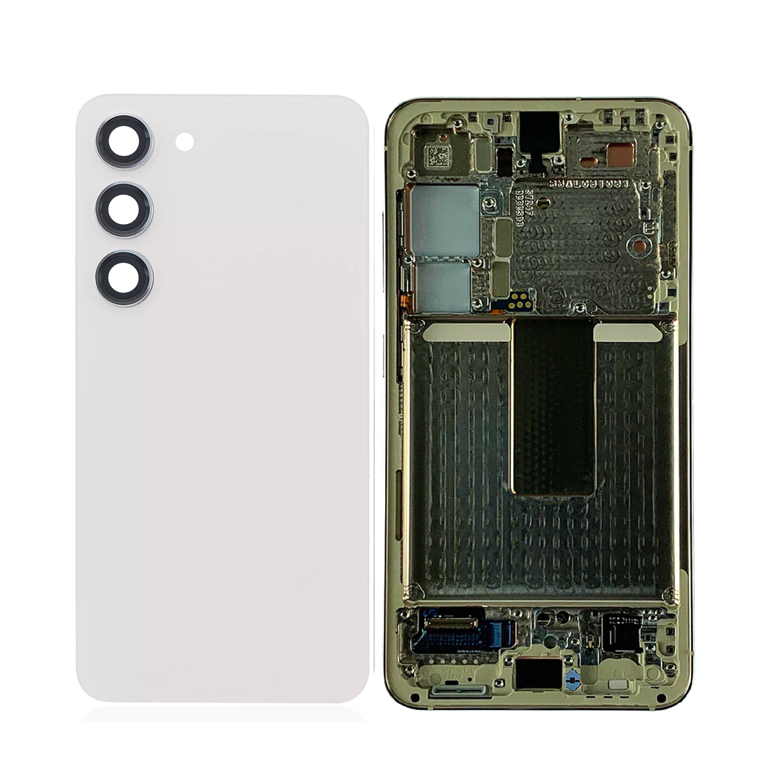 Housing Body for Samsung Galaxy S23 Cream Back Glass Panel LCD Frame - EGFix