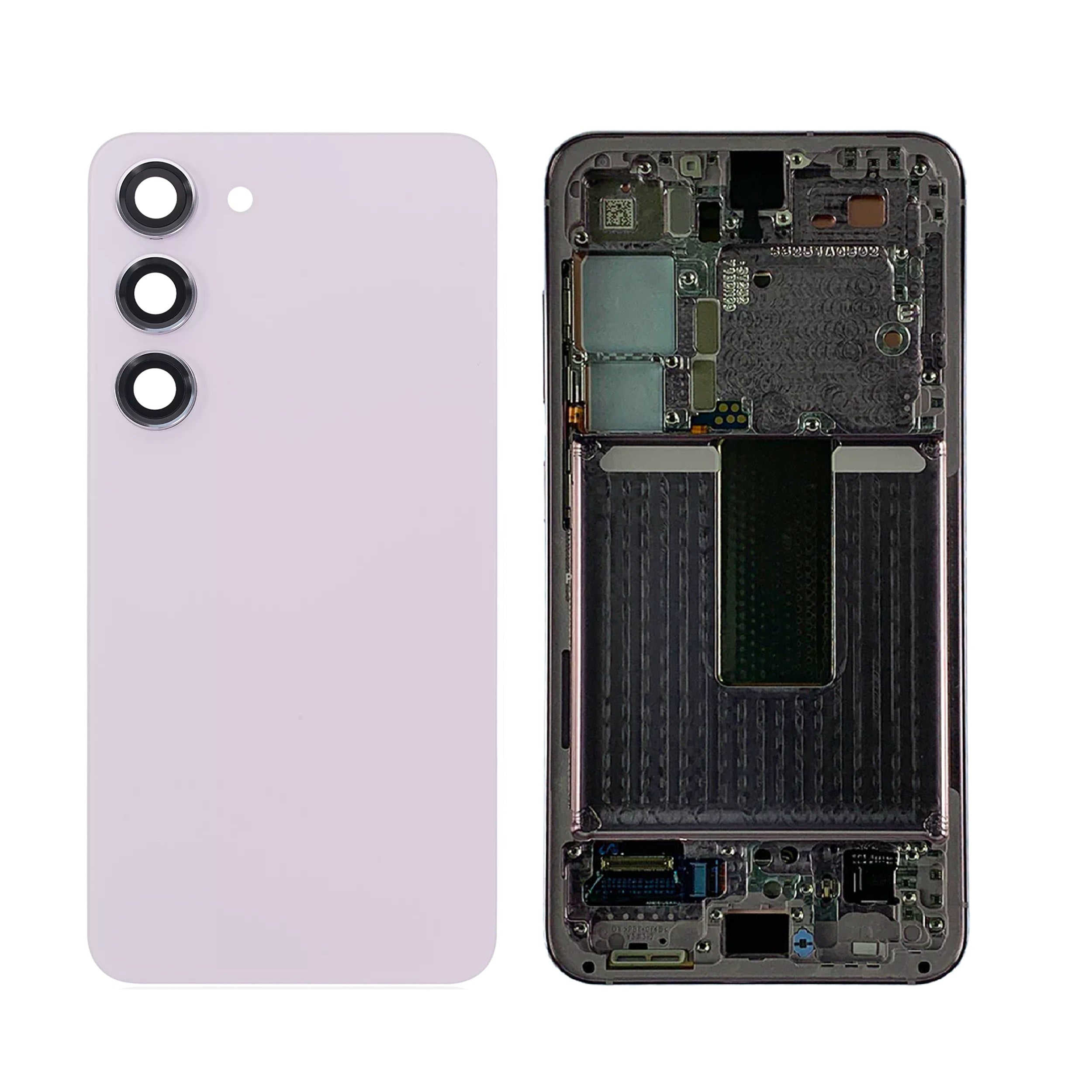 Housing Body for Samsung Galaxy S23 Lavender Back Glass Panel LCD Frame - EGFix