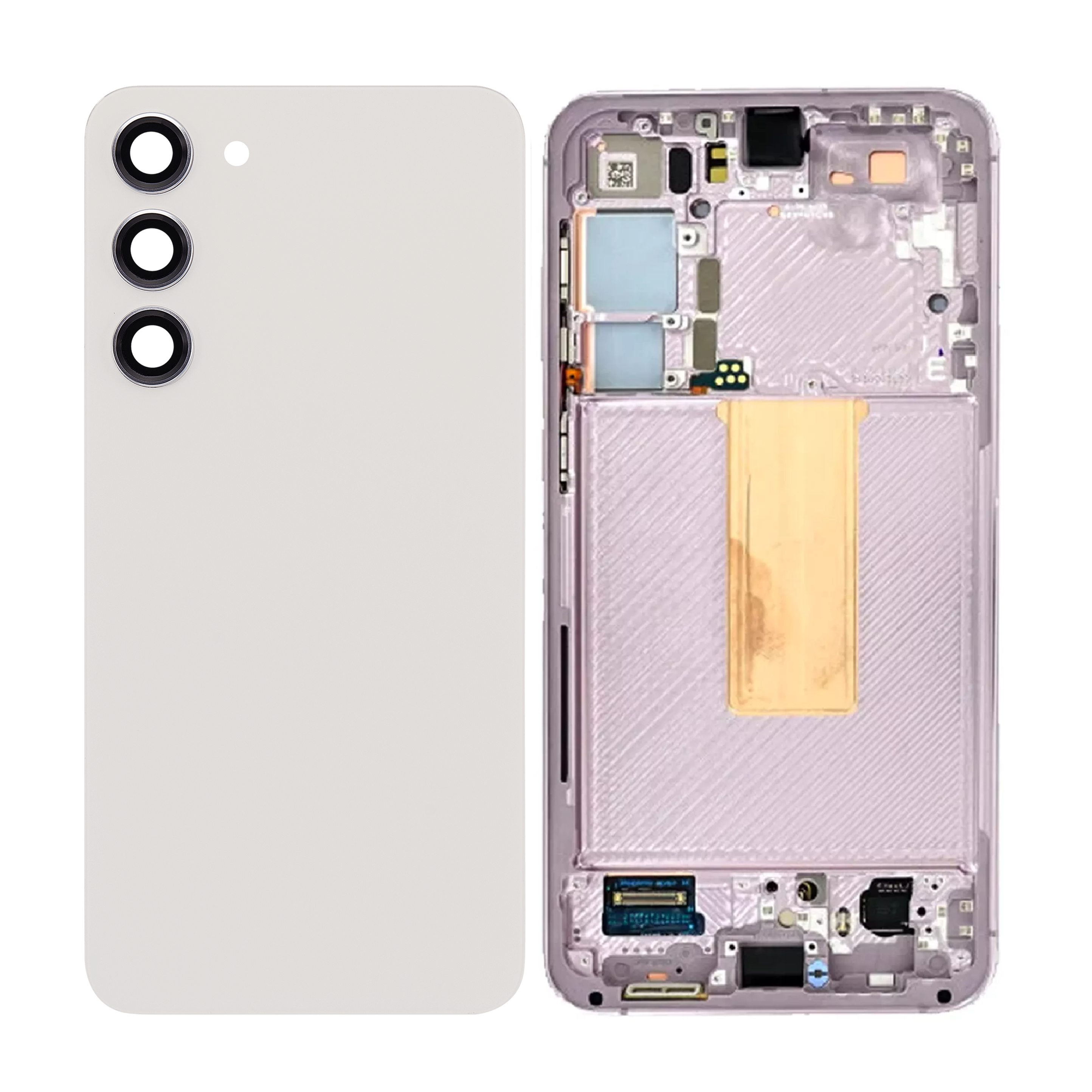 Housing Body for Samsung Galaxy S23 Plus Cream Back Glass Panel LCD Frame - EGFix