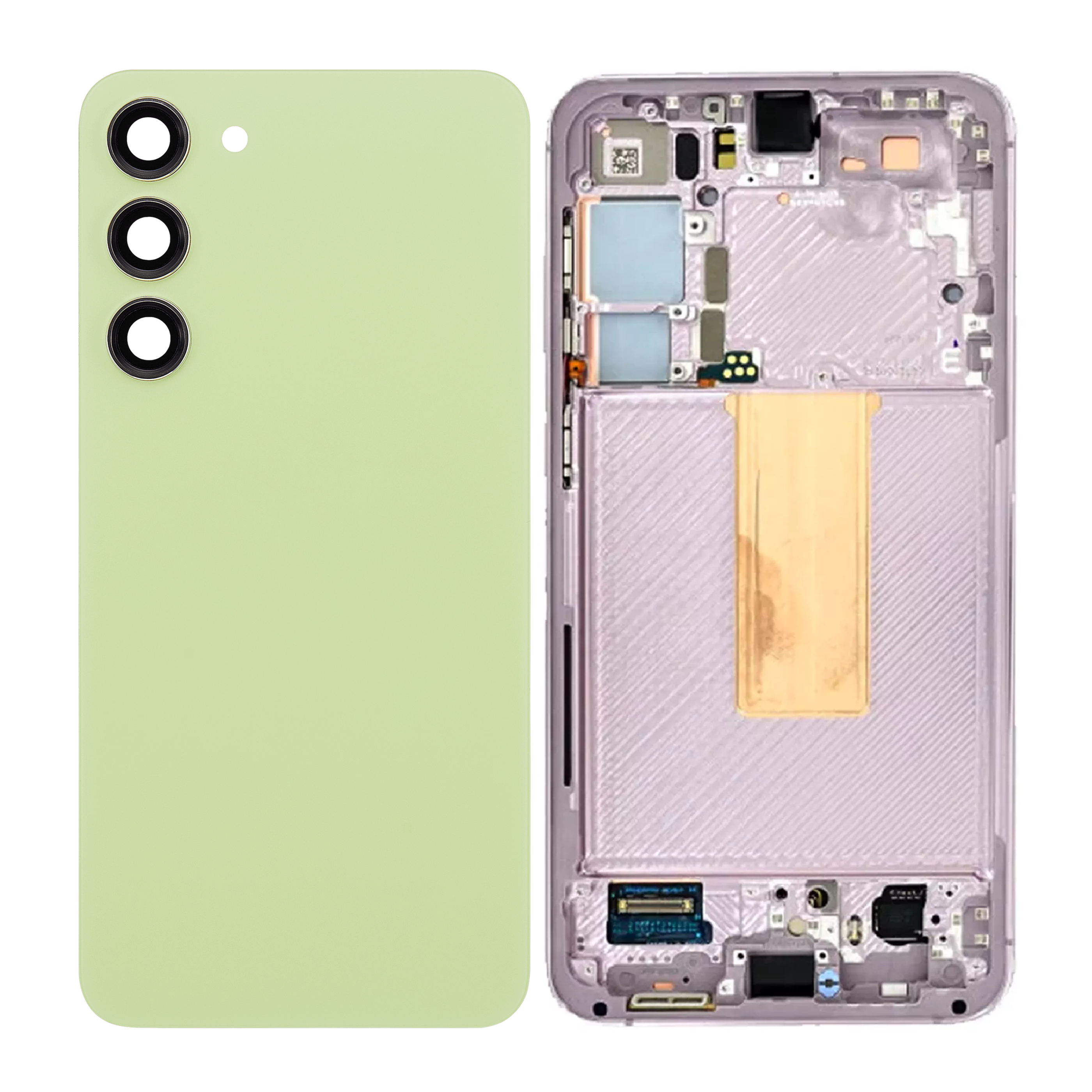 Housing Body for Samsung Galaxy S23 Plus Lime Back Glass Panel LCD Frame - EGFix