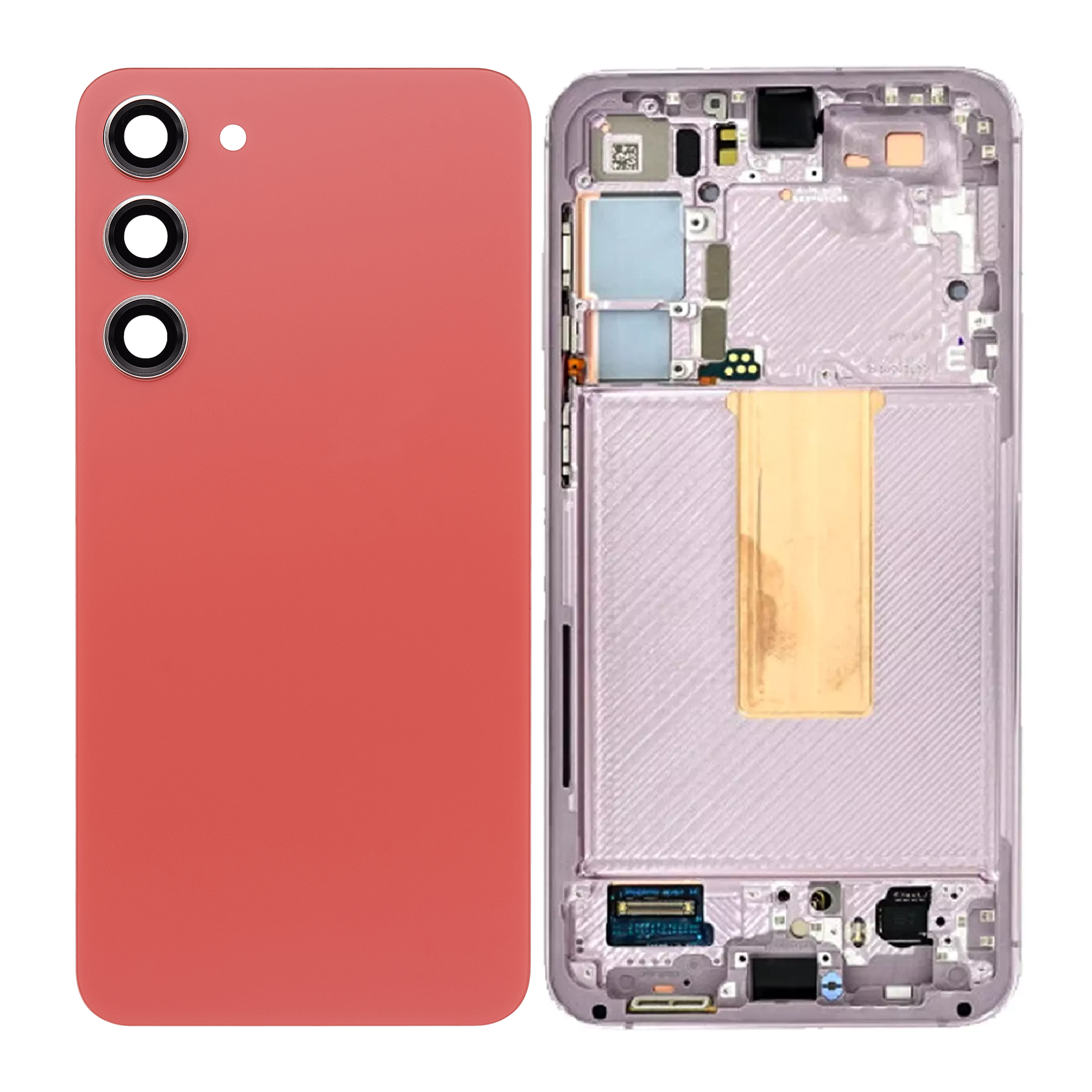 Housing Body for Samsung Galaxy S23 Plus Orange Back Glass Panel LCD Frame - EGFix