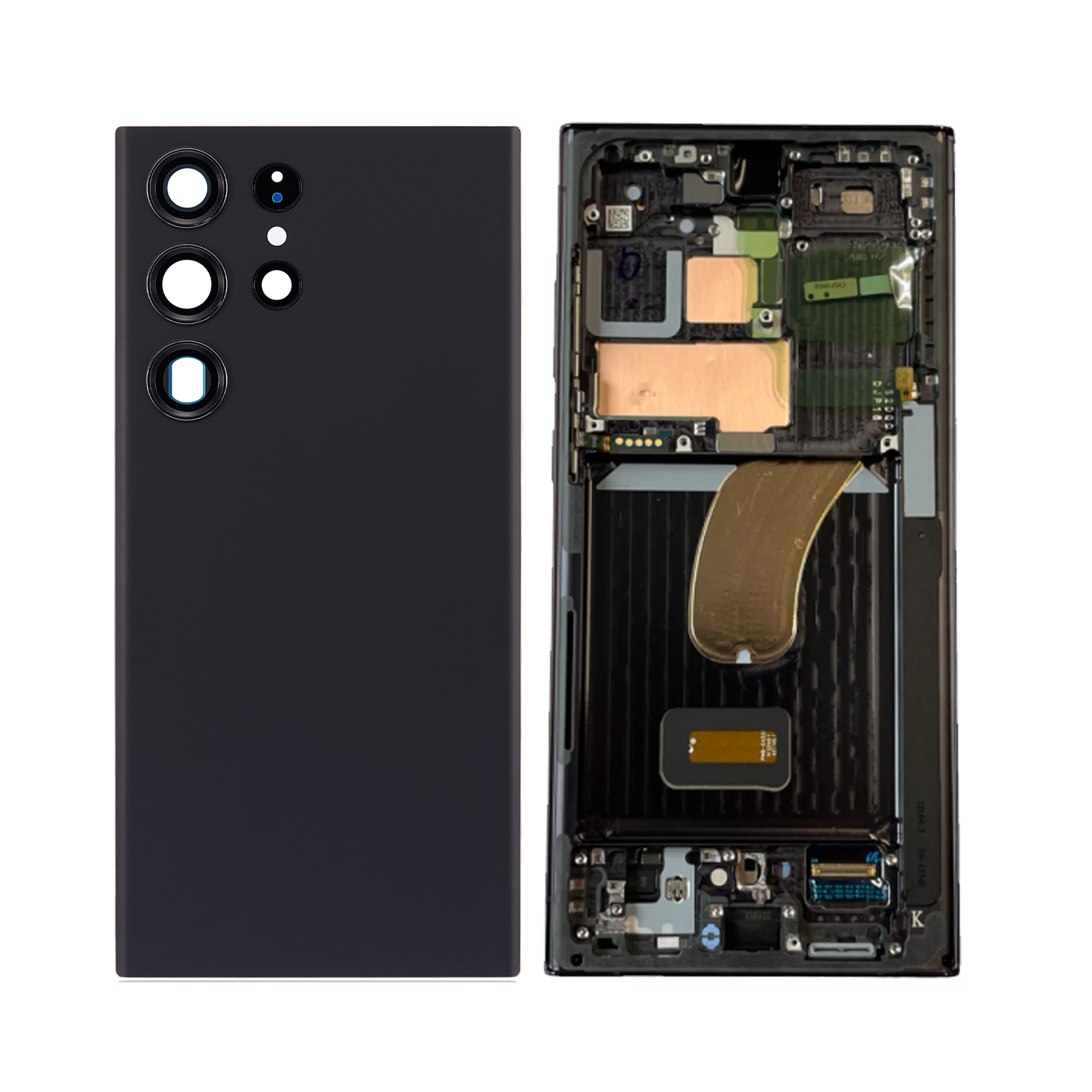 Housing Body for Samsung Galaxy S23 Ultra Black Back Glass Panel LCD Frame - EGFix