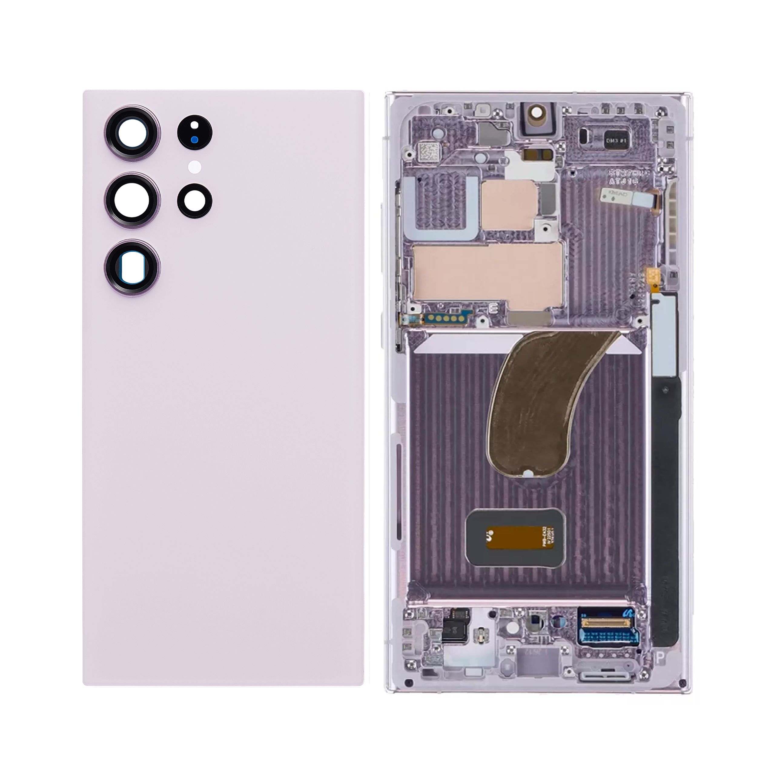Housing Body for Samsung Galaxy S23 Ultra Lavender Back Glass Panel LCD Frame - EGFix