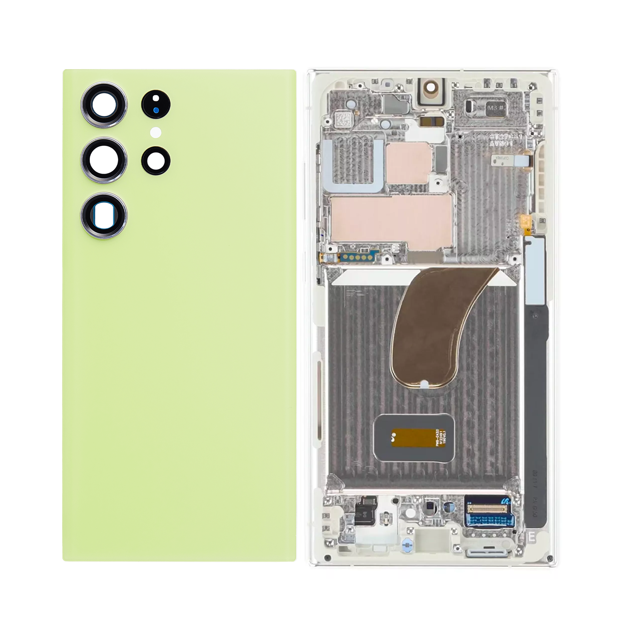 Housing Body for Samsung Galaxy S23 Ultra Lime Back Glass Panel LCD Frame - EGFix
