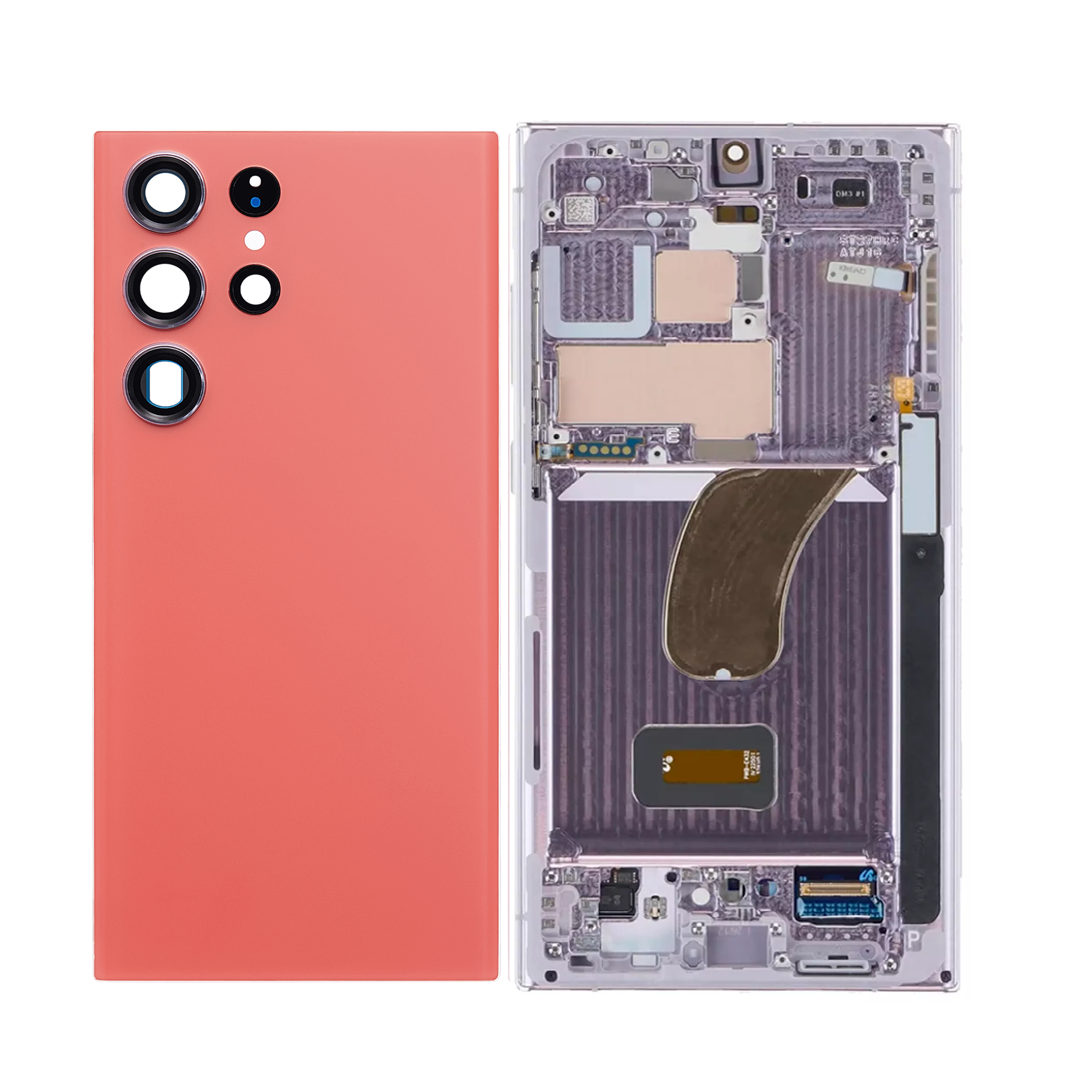Housing Body for Samsung Galaxy S23 Ultra Red Back Glass Panel LCD Frame - EGFix