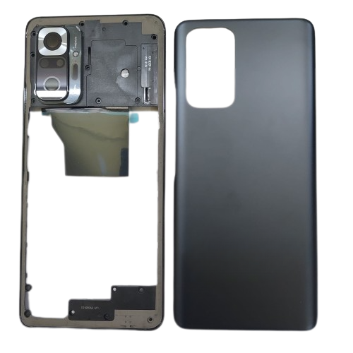 Housing Body for Xiaomi Redmi Note 10 Pro Black Back Panel and Chrome Bezel - EGFix