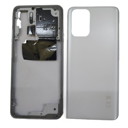 Housing Body for Xiaomi Redmi Note 10S White Back Panel and Chrome Bezel - EGFix
