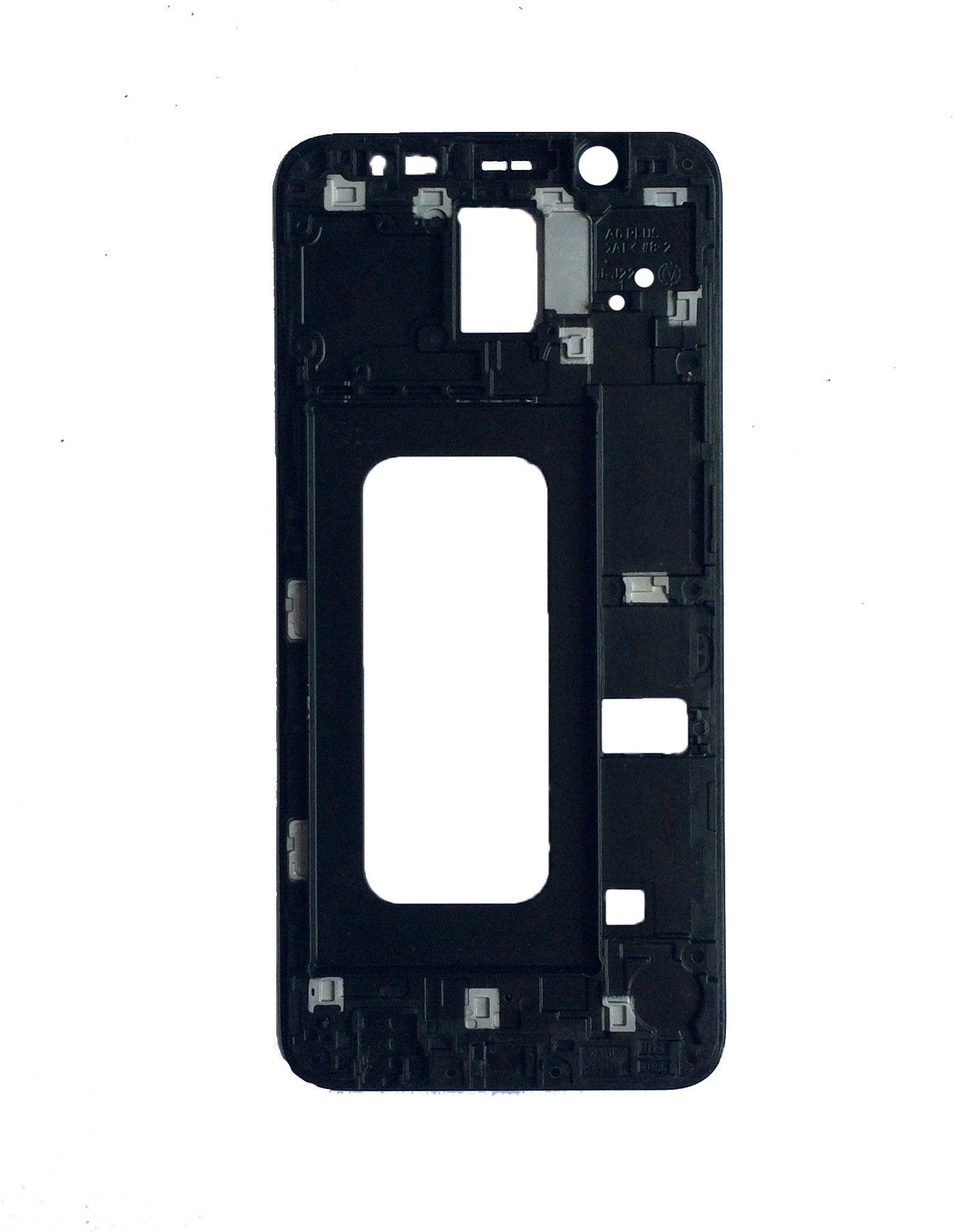 LCD Display Chrome Bezel Middle Frame for Samsung Galaxy A6 Plus Black - EGFix