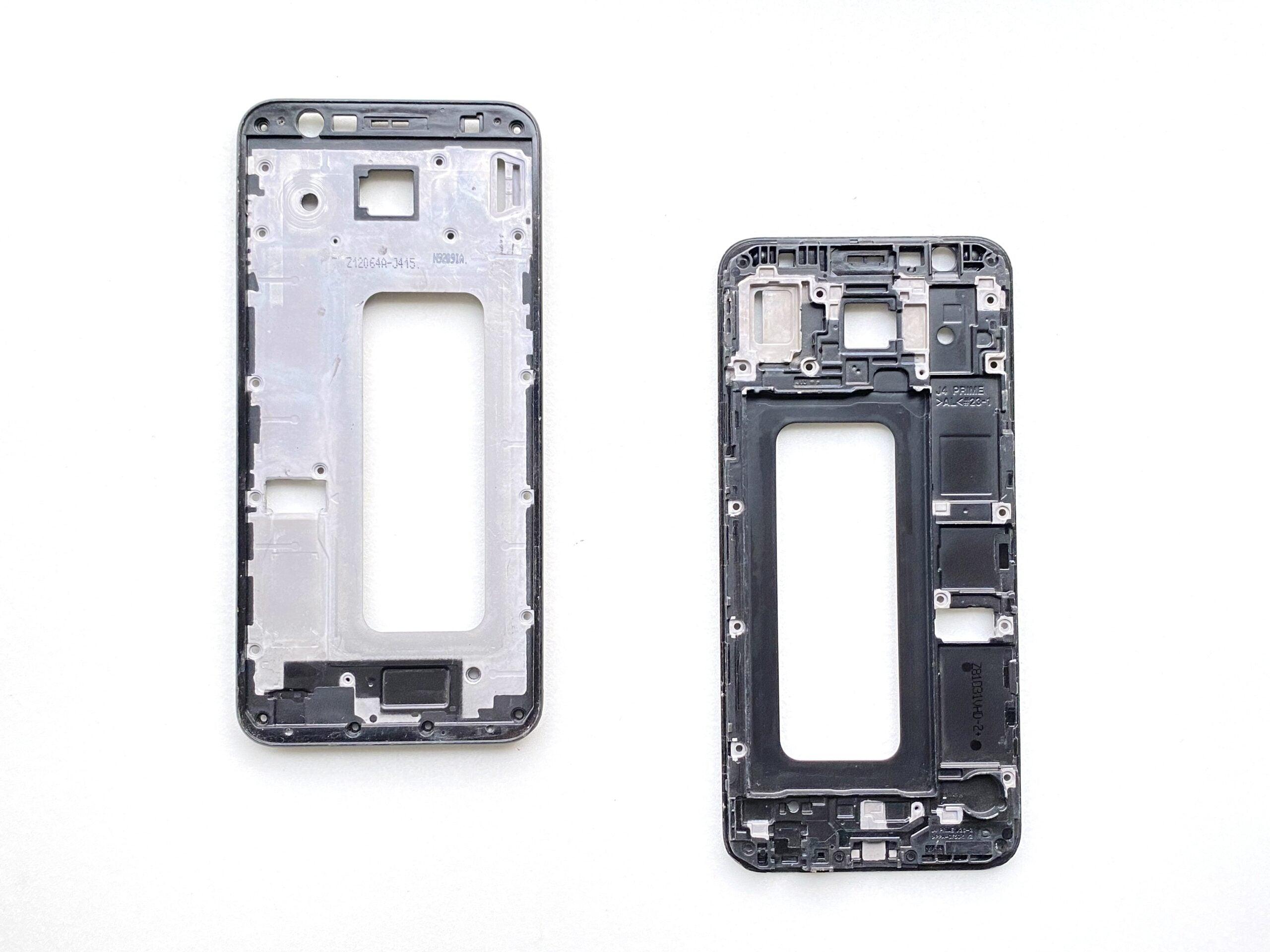 LCD Display Chrome Bezel Middle Frame for Samsung Galaxy J4 Black - EGFix