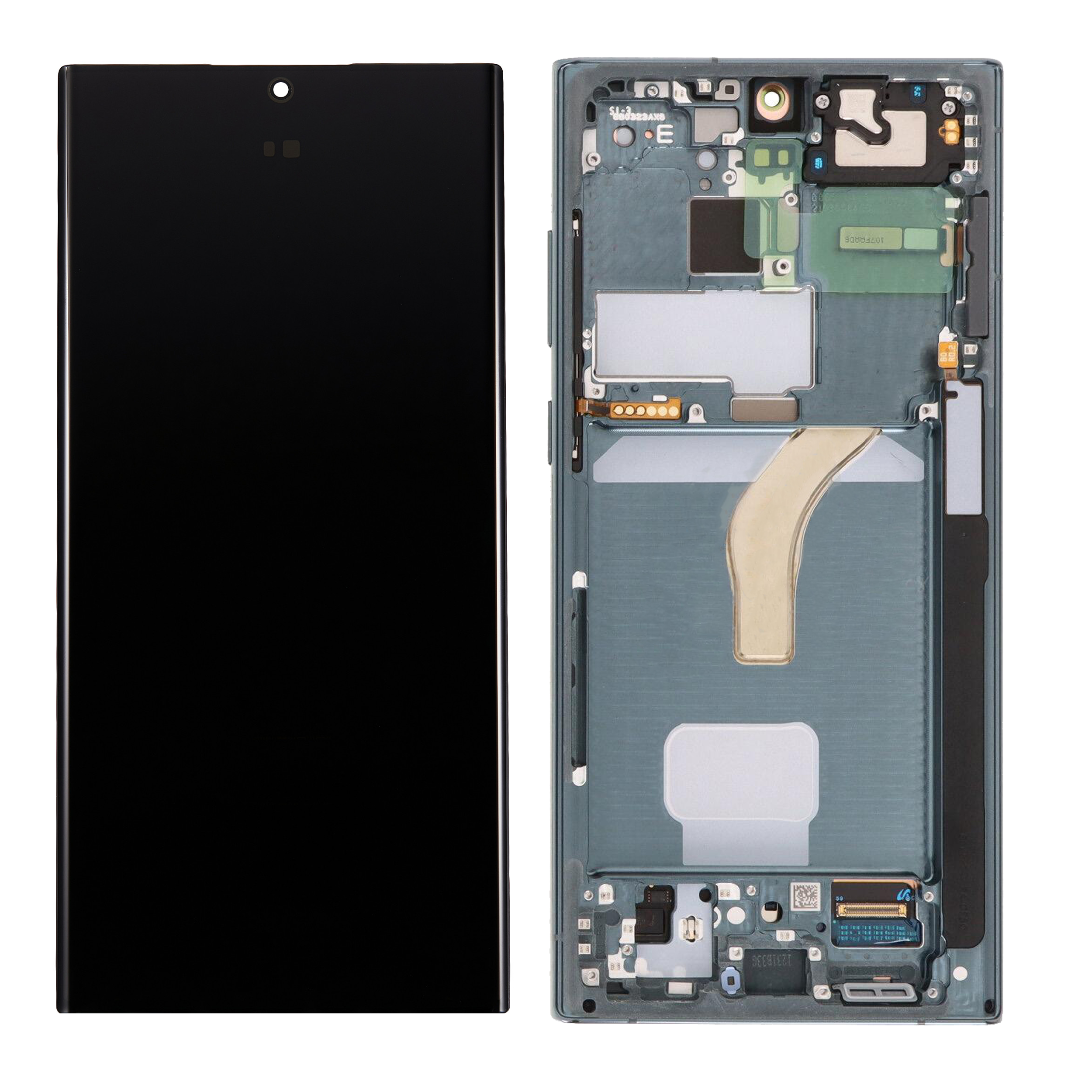 LCD Display Folder Screen with Frame for Samsung Galaxy S22 Ultra Green