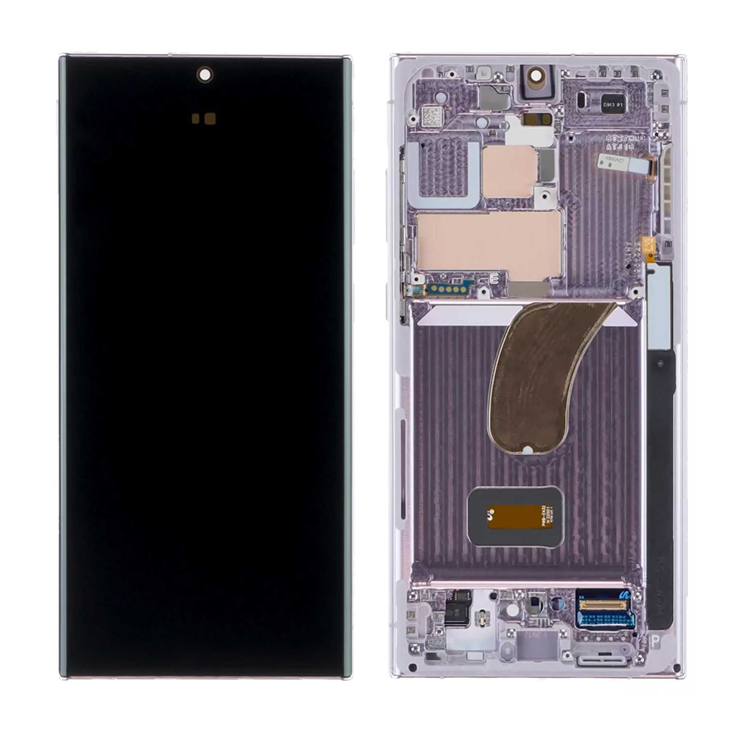OLED Display Folder Screen with Frame for Samsung Galaxy S23 Ultra Blue (Indisplay Fingerprint Work)