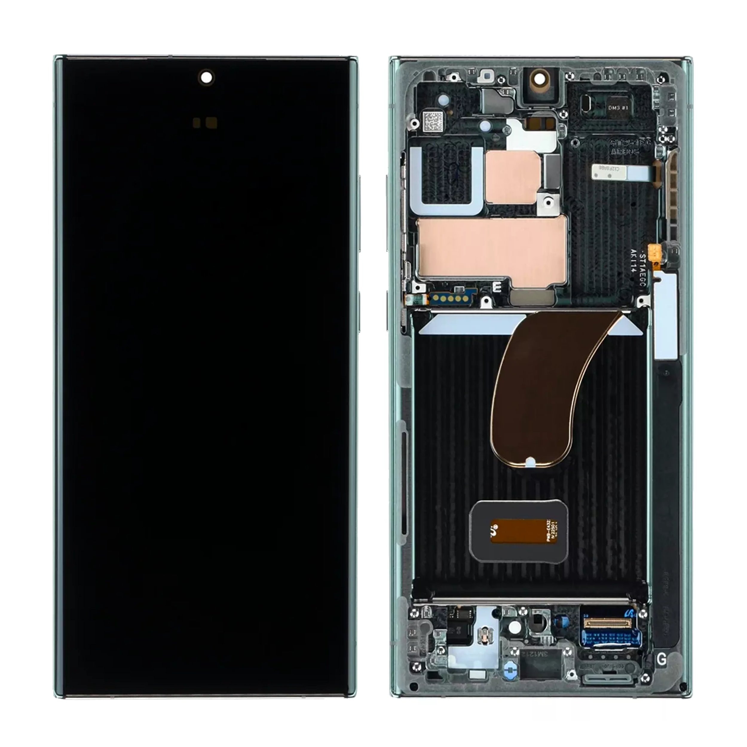 OLED Display Folder Screen with Frame for Samsung Galaxy S23 Ultra Green (Indisplay Fingerprint Work)