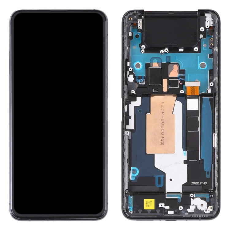 LCD Display Folder with Touch Screen for Asus Zenfone 7 Black with Frame (AMOLED)