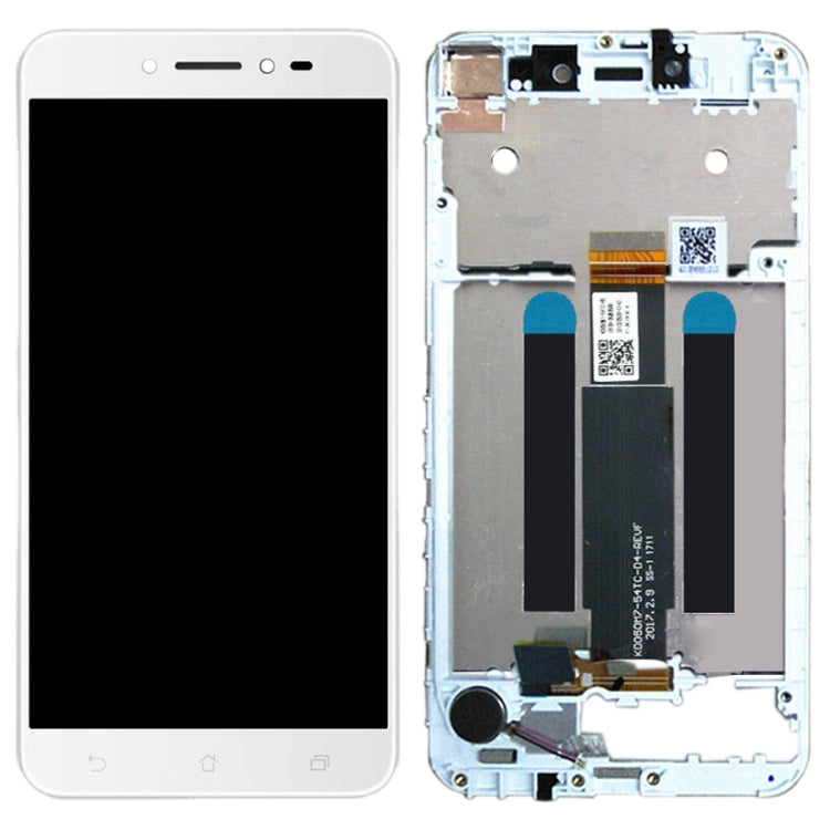 LCD Display Folder with Touch Screen for Asus ZenFone Live White with Frame