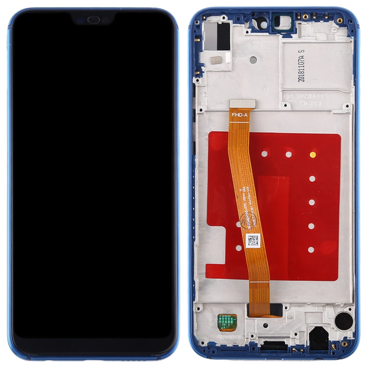 LCD Display Folder with Touch Screen for Huawei P20 Lite Blue with Frame