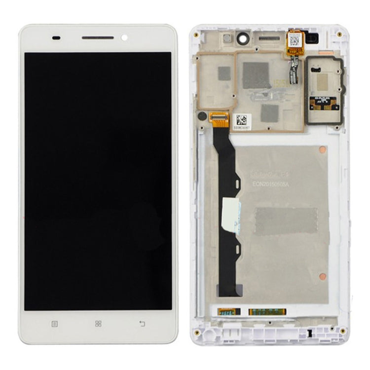 LCD Display Screen for Lenovo A7600 White with Frame Folder Combo