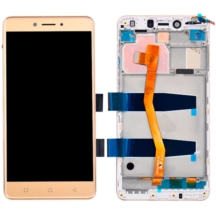 LCD Display Screen for Lenovo K6 Note Gold with Frame Folder Combo