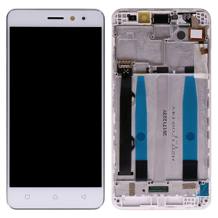 LCD Display Screen for Lenovo K6 Power White with Frame Folder Combo
