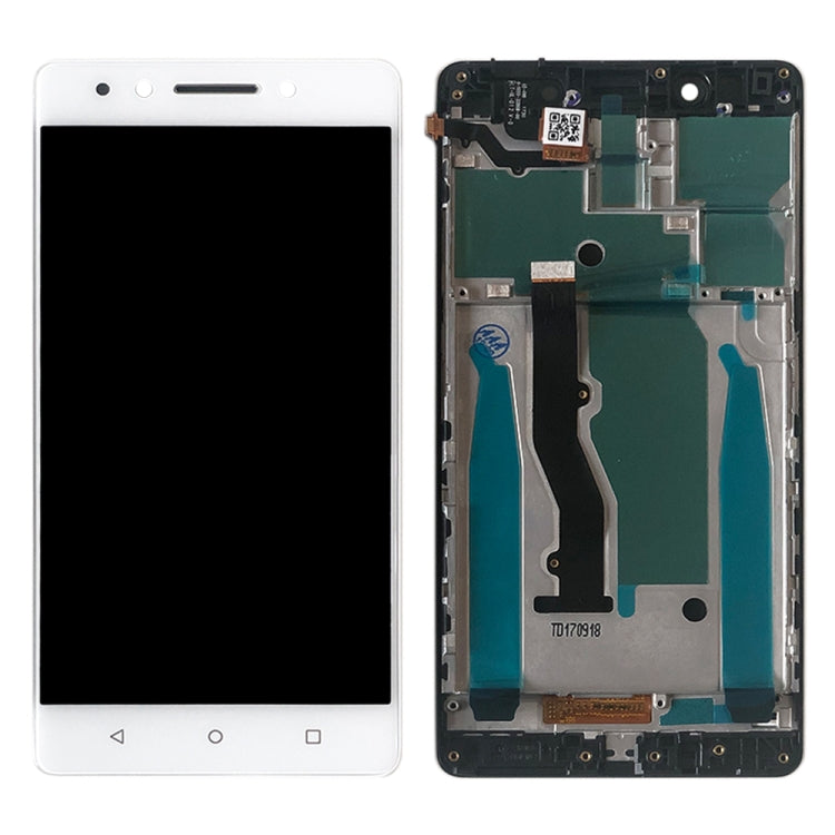 LCD Display Screen for Lenovo K8 Note White with Frame Folder Combo