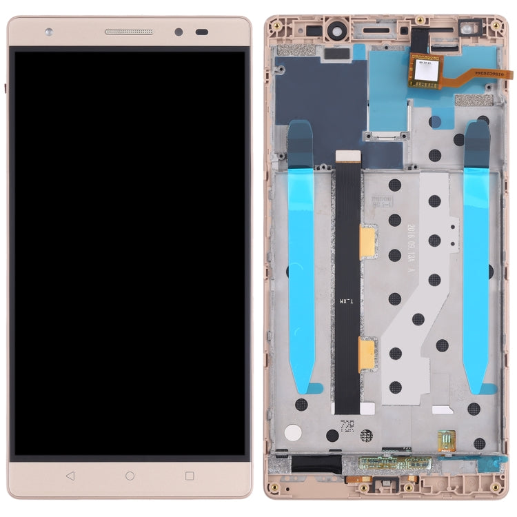 LCD Display Screen for Lenovo Phab 2 Plus Gold with Frame Folder Combo