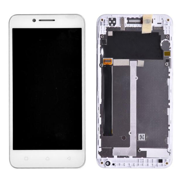 LCD Display Screen for Lenovo Vibe C A2020 White with Frame Folder Combo