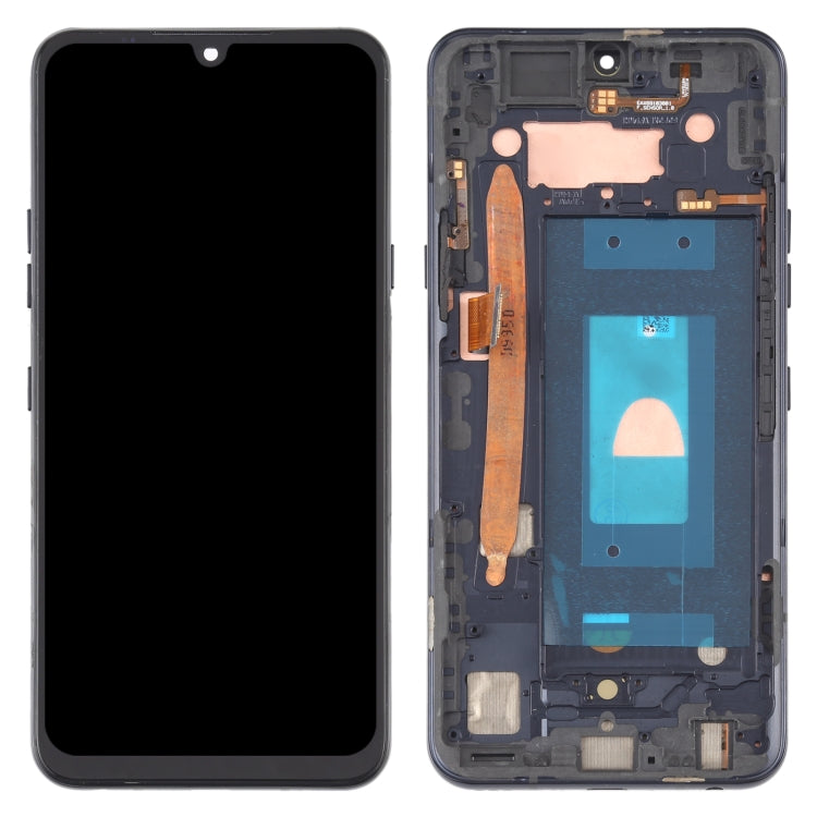 OLED Display Screen for LG G8X ThinQs Black with Frame Folder Combo Fingerprint Working