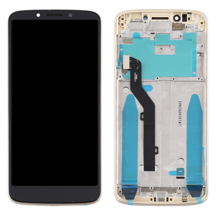 LCD Display Screen for Motorola Moto E5 Gold with Frame Folder Combo
