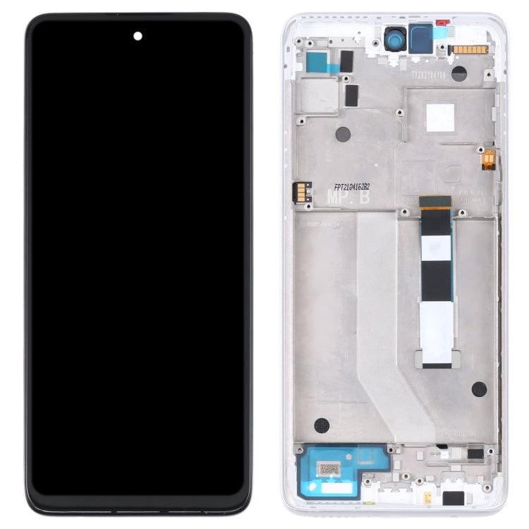 LCD Display Screen for Motorola Moto G 5G White with Frame Folder Combo