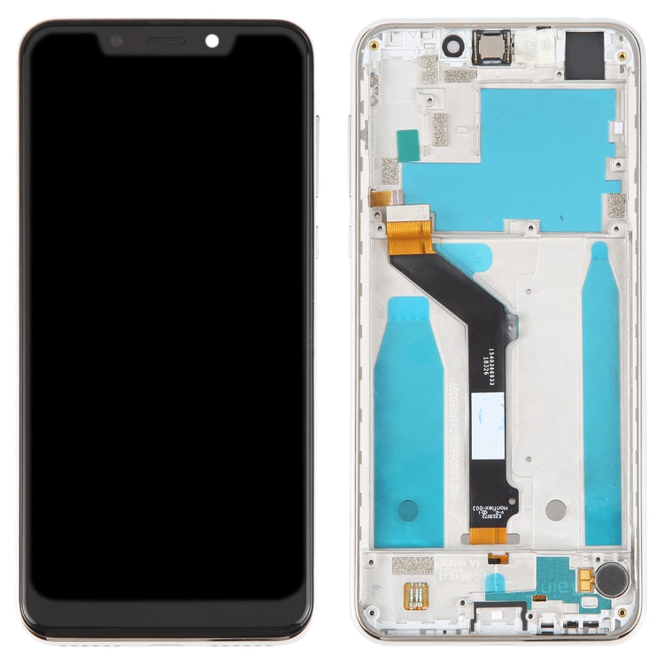 LCD Display Screen for Motorola Moto One Silver with Frame Folder Combo