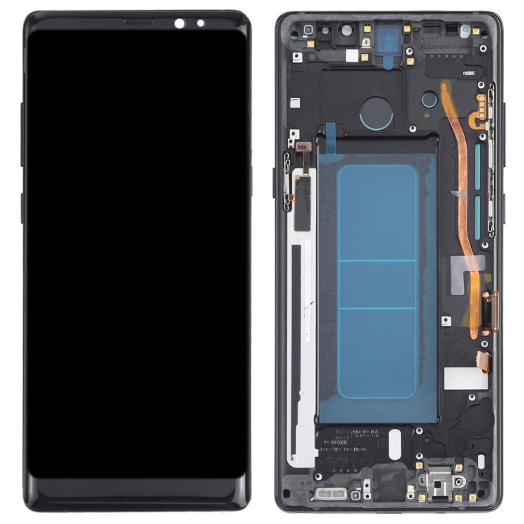 OLED Display Screen for Samsung Galaxy Note 8 Black with Frame Folder Combo Fingerprint Working
