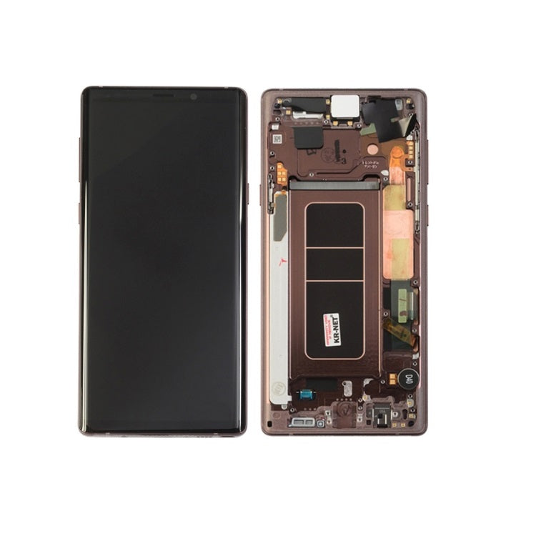 LCD Display Screen for Samsung Galaxy Note 9 Gold with Frame Folder Combo