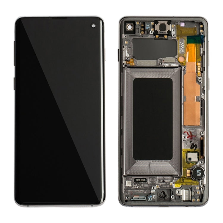 OLED Display Screen for Samsung Galaxy S10 4G Black with Frame Folder Combo Fingerprint Working