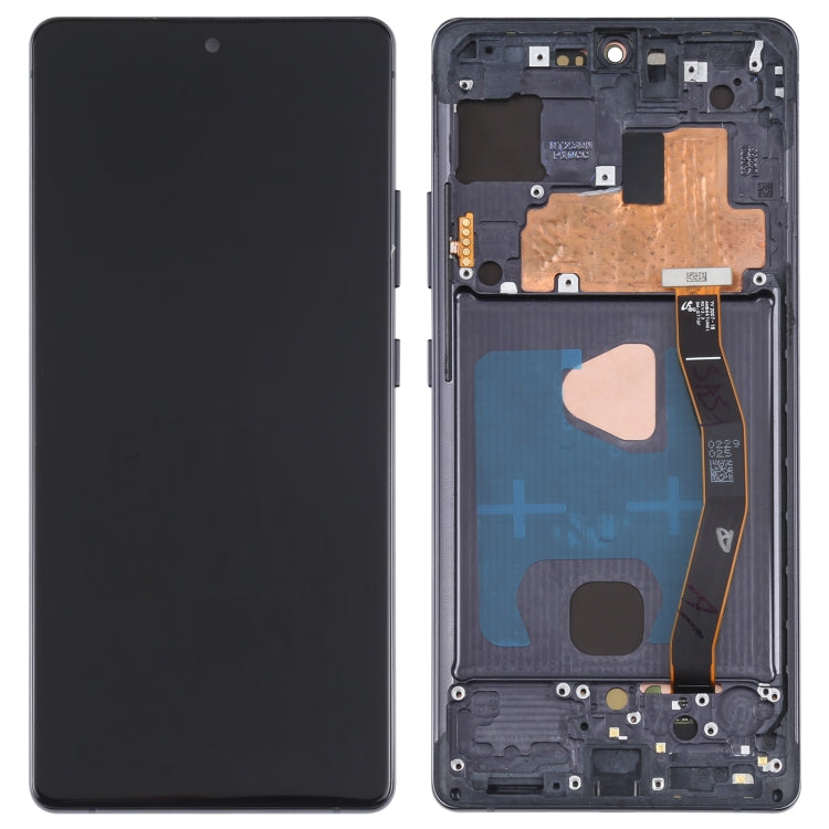 OLED Display Screen for Samsung Galaxy S10 Lite Black with Frame Folder Combo Fingerprint Working