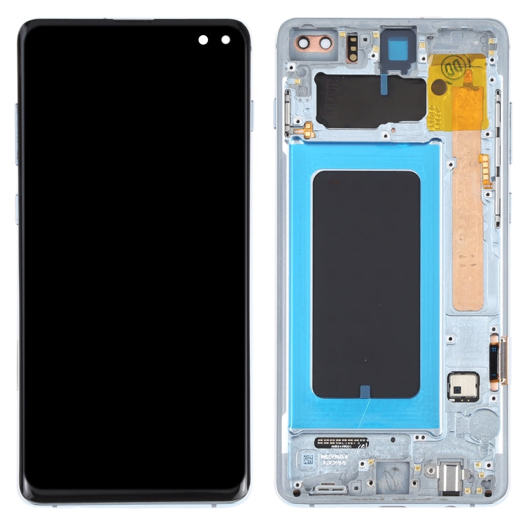 OLED Display Screen for Samsung Galaxy S10 Plus Blue with Frame Folder Combo Fingerprint Working