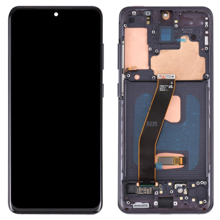 OLED Display Screen for Samsung Galaxy S20 Black with Frame Folder Combo Fingerprint Working