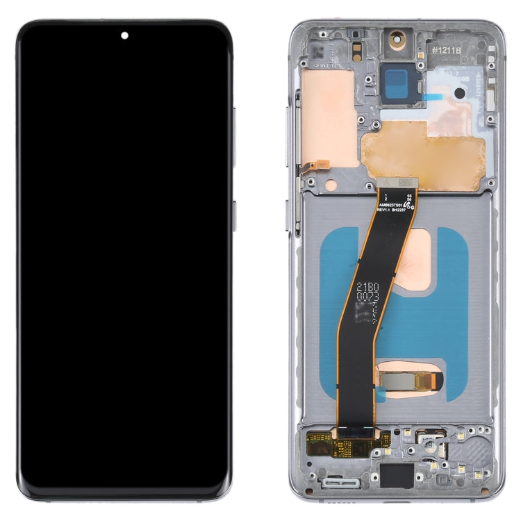 OLED Display Screen for Samsung Galaxy S20 Grey with Frame Folder Combo Fingerprint Working