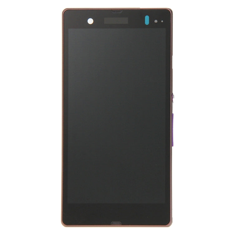 LCD Display Screen for Sony Xperia Z L36H Purple with Frame Folder Combo
